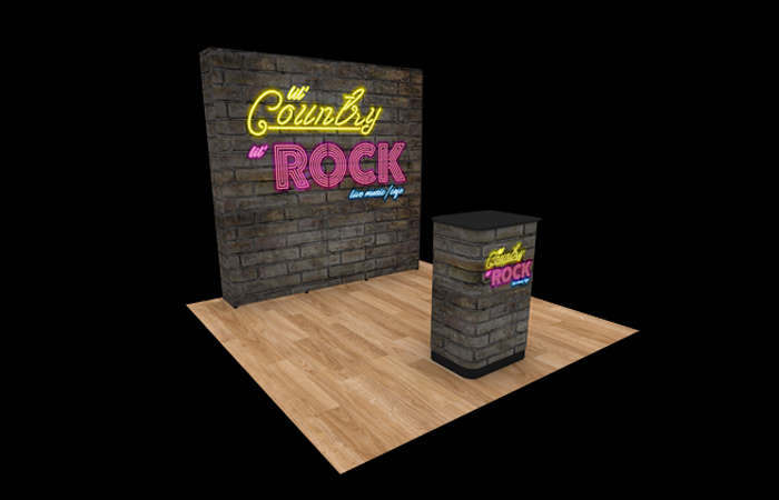 8' Alexandria Velcro Graphic Pop-up Rental w/ EndCaps and Counter (RT89261)