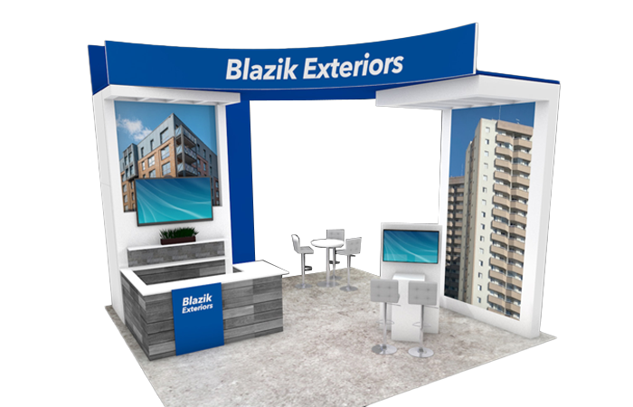 20' Salida Backlit Rental Island w/ Fabric Banners, Storage and AV (RT87731)