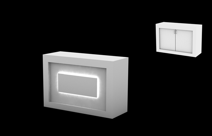 Pionus 40" Rectangular Rental Counter w/ HaloLit Sign (RTCT215)
