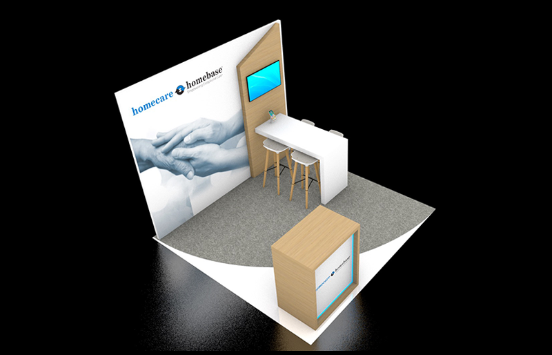 10' x 10' Presentation Display w/ Meeting Area and Reception Counter (ID0513)