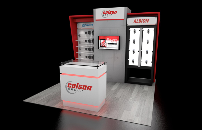 10' x 10' Multi-Product Display w/ Presentation Screen and Reception Counter (ID0516)