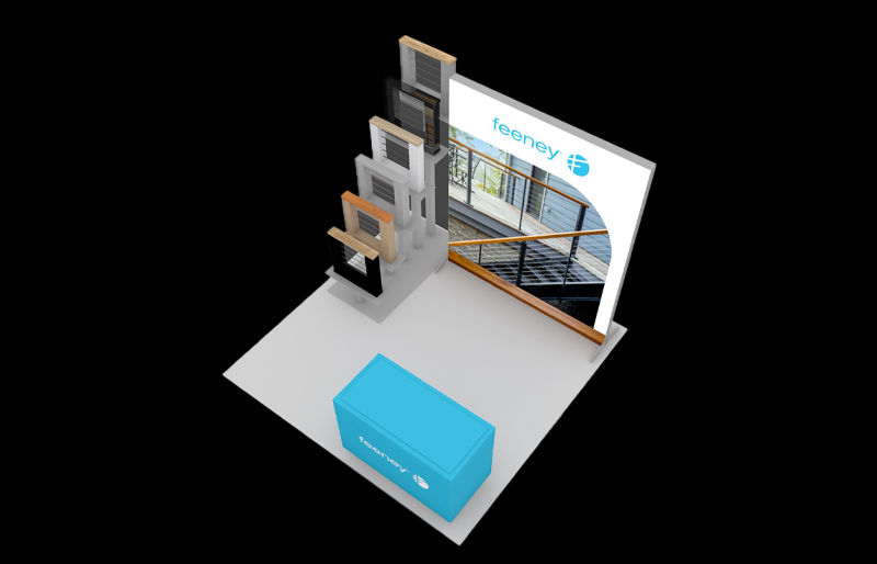 10' x 10' Backlit LightWall Display w/ Tiered Product Showcase (ID0519)