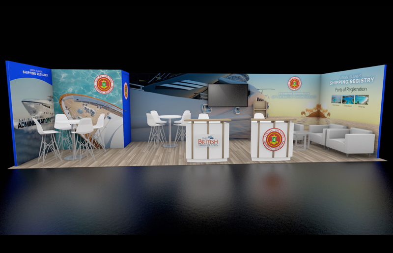 10' x 30' Modular Exhibit w/ Walk-In Storage, Reception Counters, and Meeting Areas (ID0550)