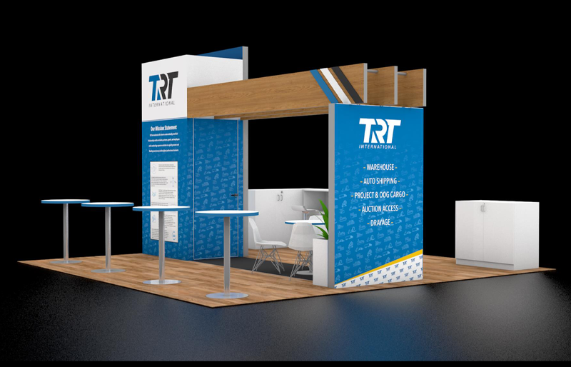 20' x 20' Custom Island Exhibit w/ Architectural Canopy and Meeting Areas (ID0567)