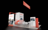 20' x 30' Modular Island Exhibit w/ Tower Storage, Presentation Areas and Overhead Banner (ID0576)