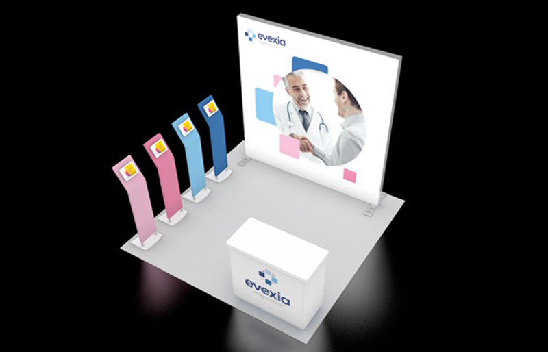 10' x 10' Scalable LightWall Display w/ Portable iPad Stands and Locking Counter (ID0608)