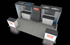 10' x 20' Scalable Custom Exhibit w/ DownLit Wood Canopy and Backlit Reception Counters (ID0609)