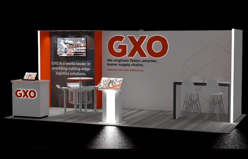 10' x 20' Scalable DesignLine Display w/ SEG Graphics, Acrylic Panels and HaloLit Logo (ID0613)