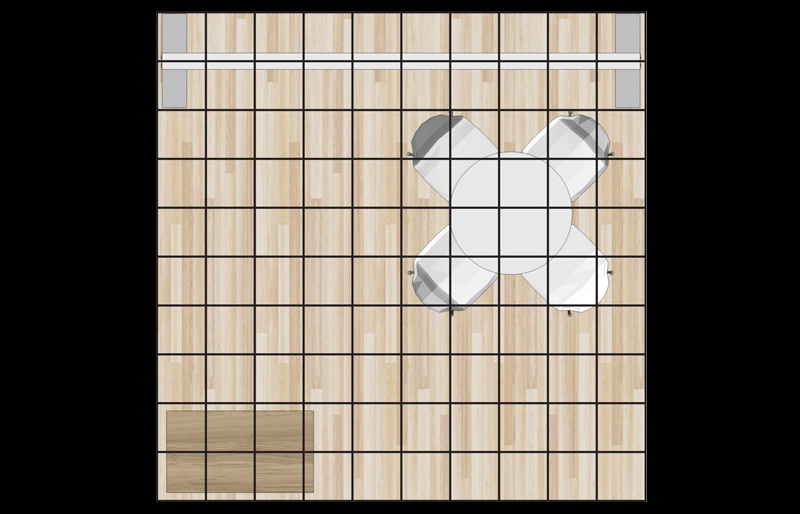 10' x 10' Scalable Backlit DesignLine Display w/ Meeting Area and Reception Counter (ID0620)