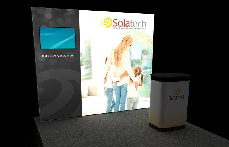 10' x 10' Scalable Portable Backlit LightWall Display w/ Monitor and RollOne Counter (ID0629)