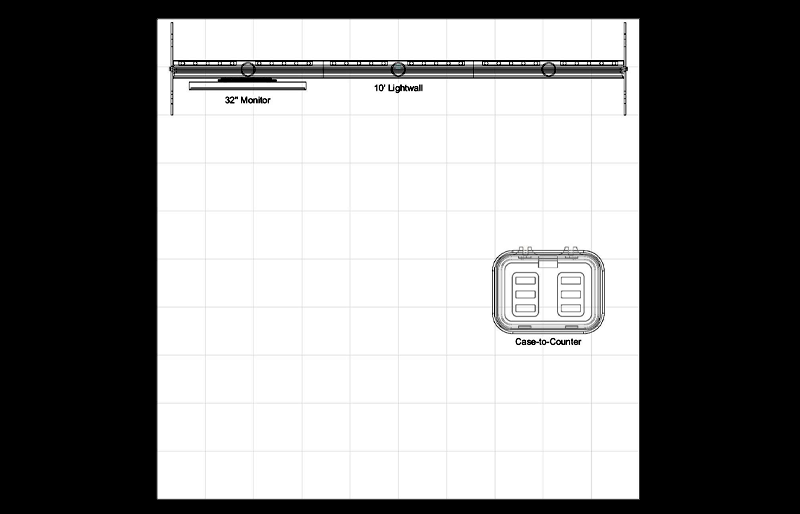 10' x 10' Scalable Portable Backlit LightWall Display w/ Monitor and RollOne Counter (ID0629)